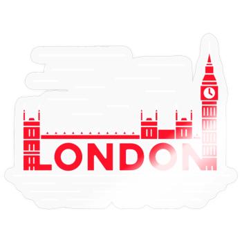 London Skyline Bold Red - Sticker size S (10 x 10 cm) - transparent glossy - Front