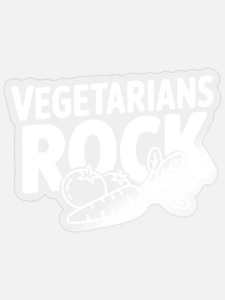 Vegetarians Rock - Sticker Größe S (10 x 10 cm) - Transparent glänzend