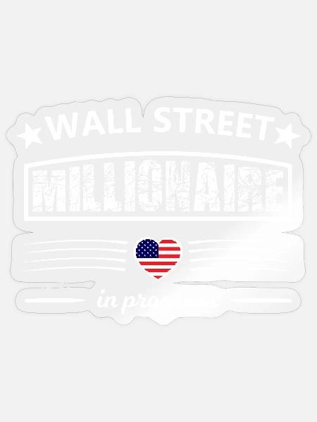 Wall Street Millionär in Bau - Sticker Größe S (10 x 10 cm) - Transparent glänzend