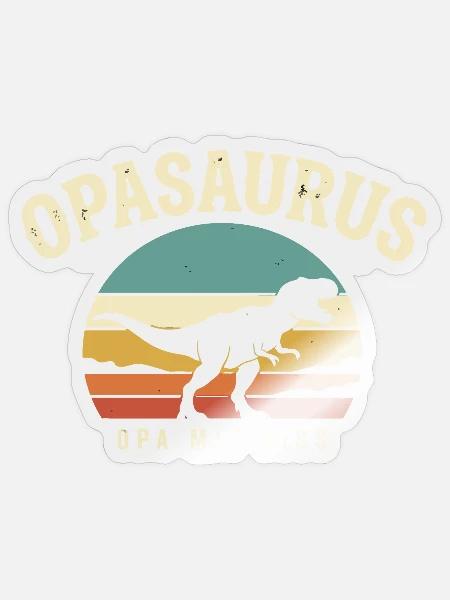 Opasaurus Opa mit Biss - Sticker Größe S (10 x 10 cm) - Transparent glänzend