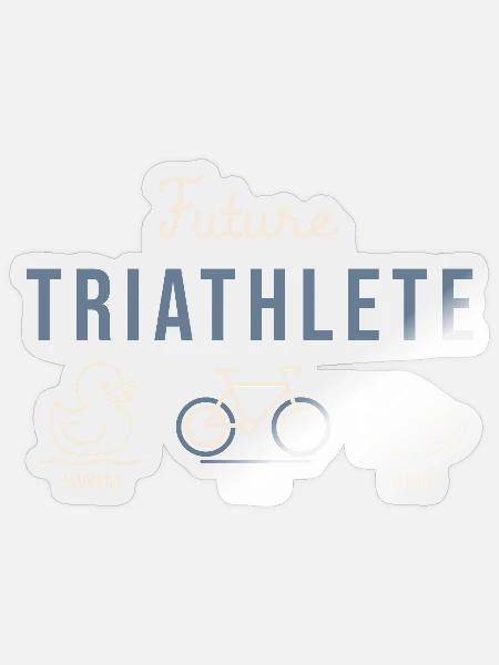 Zukünftiger Triathlet – Lustiges Baby Triathlon-Geschenk - Sticker Größe S (10 x 10 cm) - Transparent glänzend