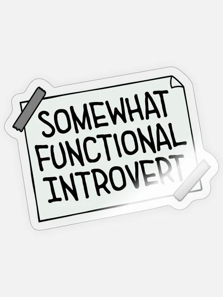 Somewhat Functional Introvert Spruch Logo Text - Sticker Größe S (10 x 10 cm) - Transparent glänzend