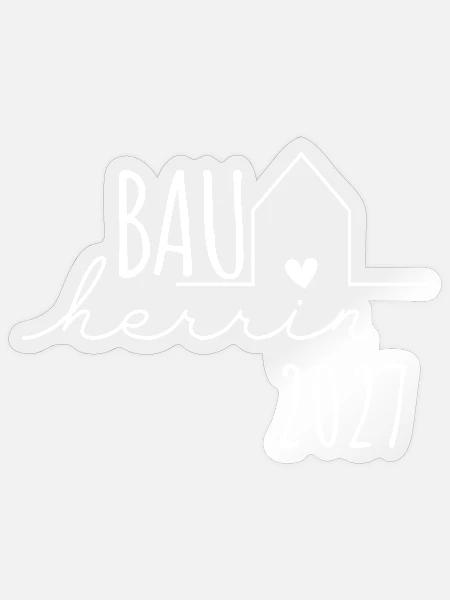 Bauherrin 2027 – Hausbau Eigenheim Geschenk - Sticker Größe S (10 x 10 cm) - Transparent glänzend