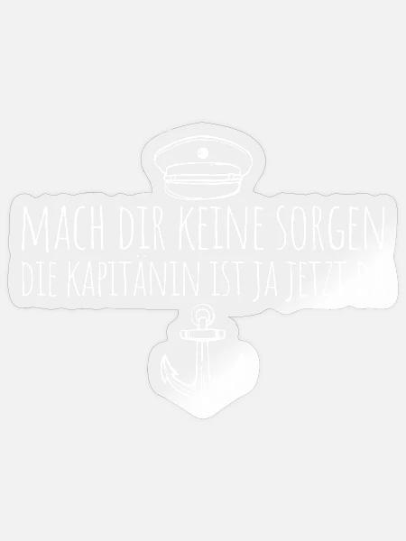 Kapitänin ist ja jetzt da Seglerin - Sticker Größe S (10 x 10 cm) - Transparent glänzend