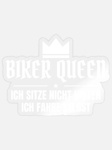 Biker Queen – Ich fahre selbst - Sticker Größe S (10 x 10 cm) - Transparent glänzend