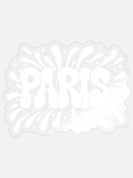 Paris Bubbles Graffiti-Weiß - Sticker Größe S (10 x 10 cm) - Transparent glänzend