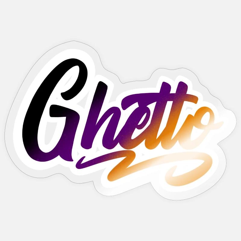 Ghetto - Sticker taille S (10 x 10 cm) - brillant transparent
