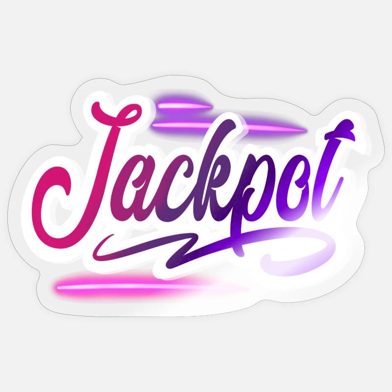 Jackpot - Sticker Größe S (10 x 10 cm) - Transparent glänzend