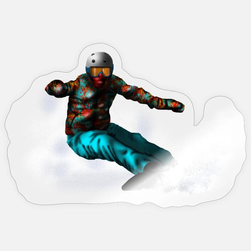 snowboarding - Sticker size S (10 x 10 cm) - transparent glossy