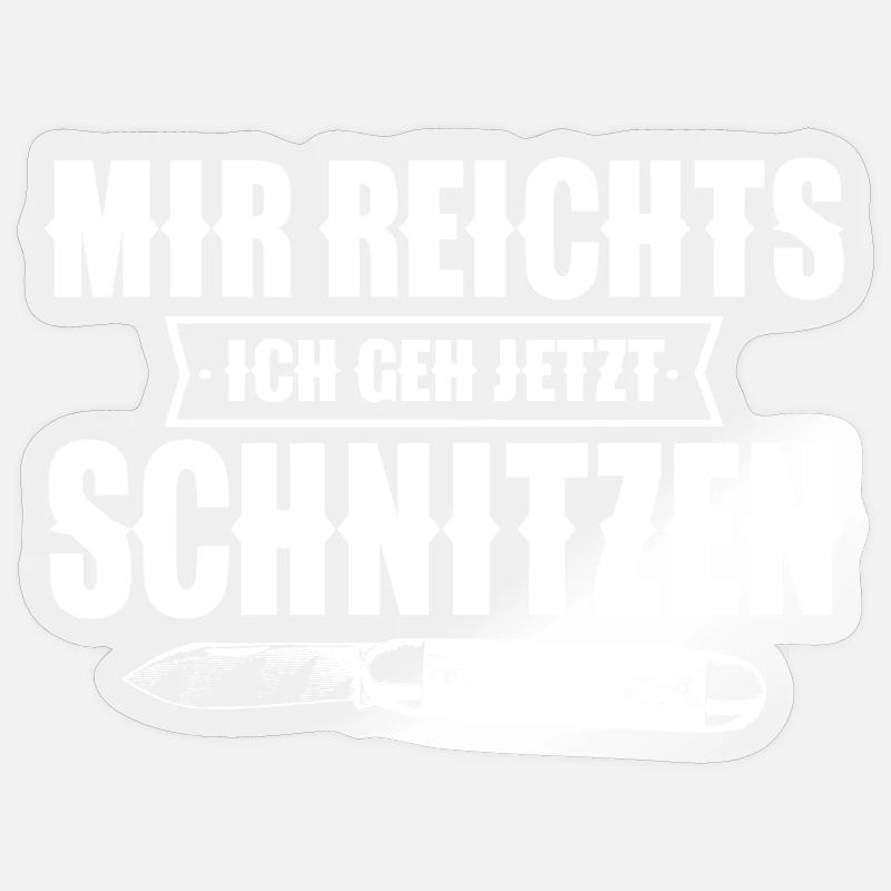 Schnitzen - Sticker Größe S (10 x 10 cm) - Transparent glänzend