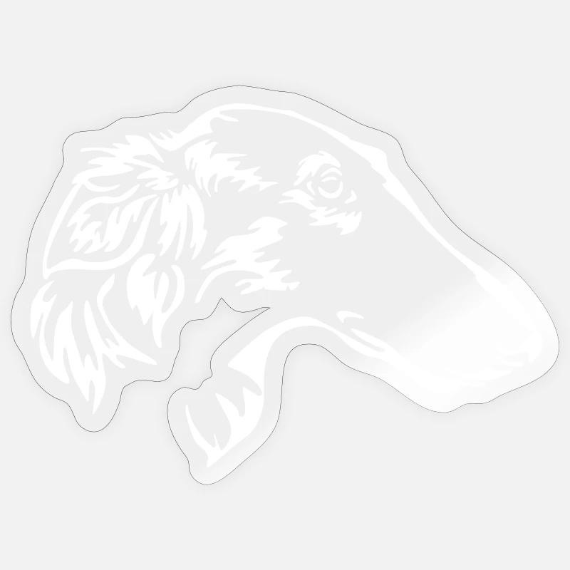 Tête de Barsoi « Black Edition » - Sticker taille S (10 x 10 cm) - brillant transparent