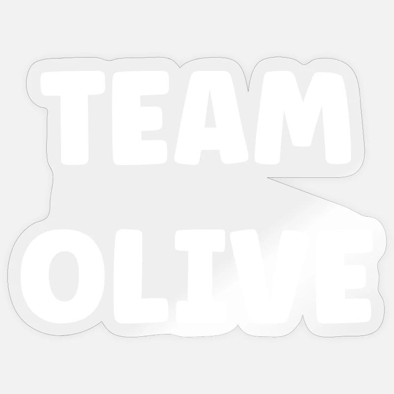 Team olive - Sticker taille S (10 x 10 cm) - brillant transparent