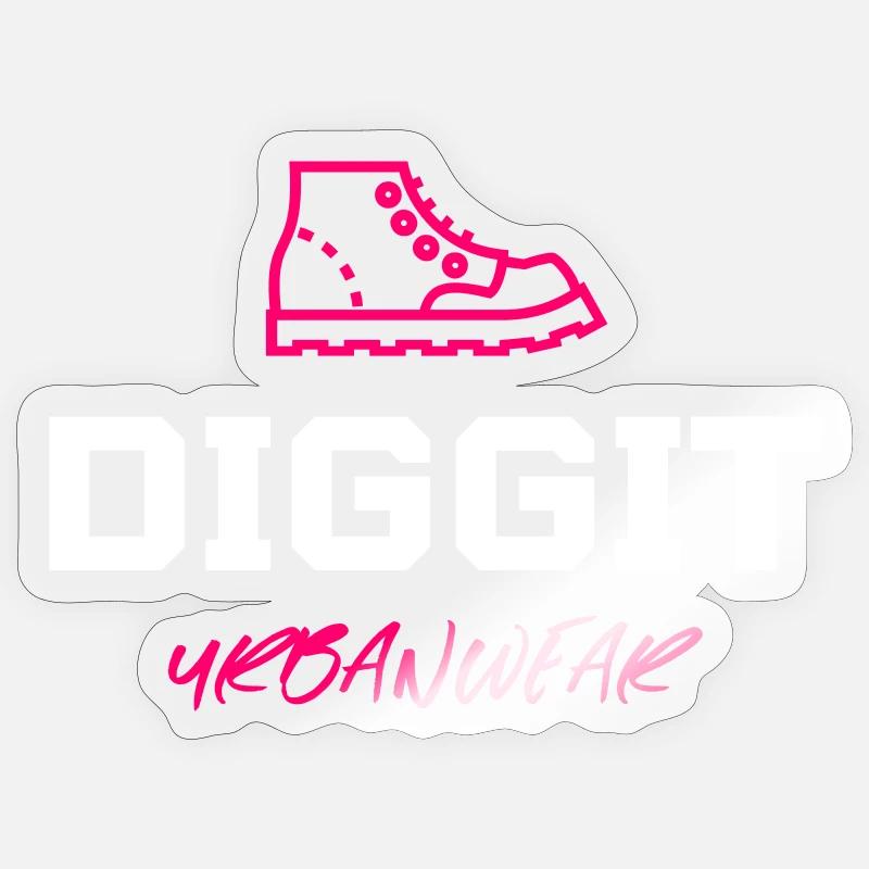 DIGGIT Classic Logo - Sticker taille S (10 x 10 cm) - brillant transparent