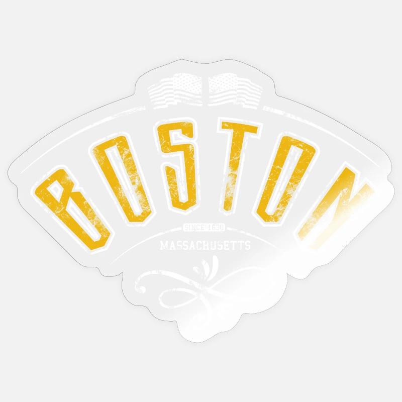 Boston grunge effect - Sticker size S (10 x 10 cm) - transparent glossy