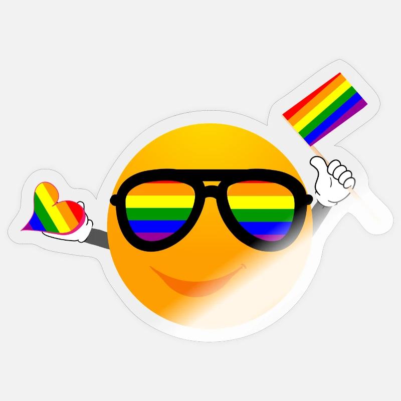 SMILE EMOTICONE LGBTQ - Sticker Größe S (10 x 10 cm) - Transparent glänzend