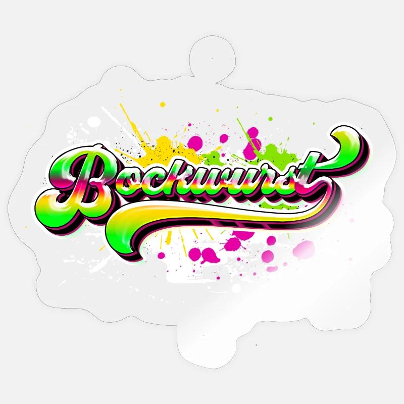 Bockwurst Graffiti - Sticker Größe S (10 x 10 cm) - Transparent glänzend