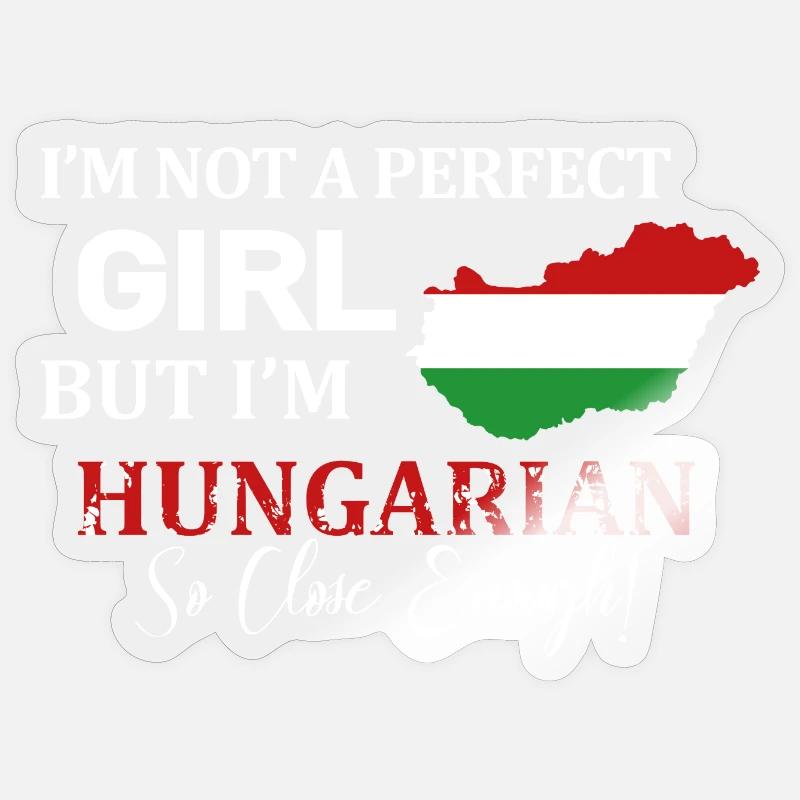 Ich bin kein perfektes Mädchen ungarisch - Sticker Größe S (10 x 10 cm) - Transparent glänzend