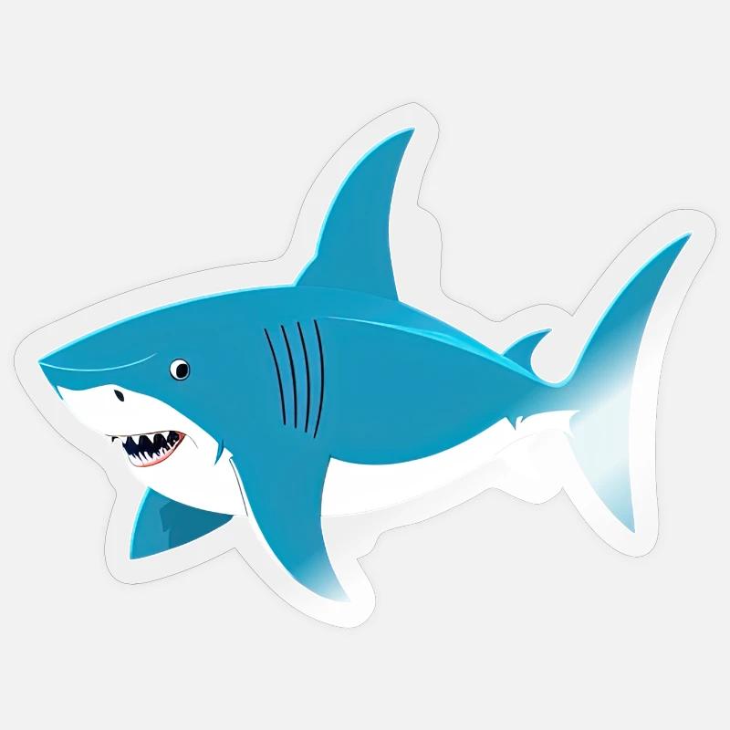 Requin - Sticker taille S (10 x 10 cm) - brillant transparent