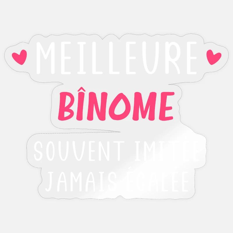binome - Sticker taille S (10 x 10 cm) - brillant transparent