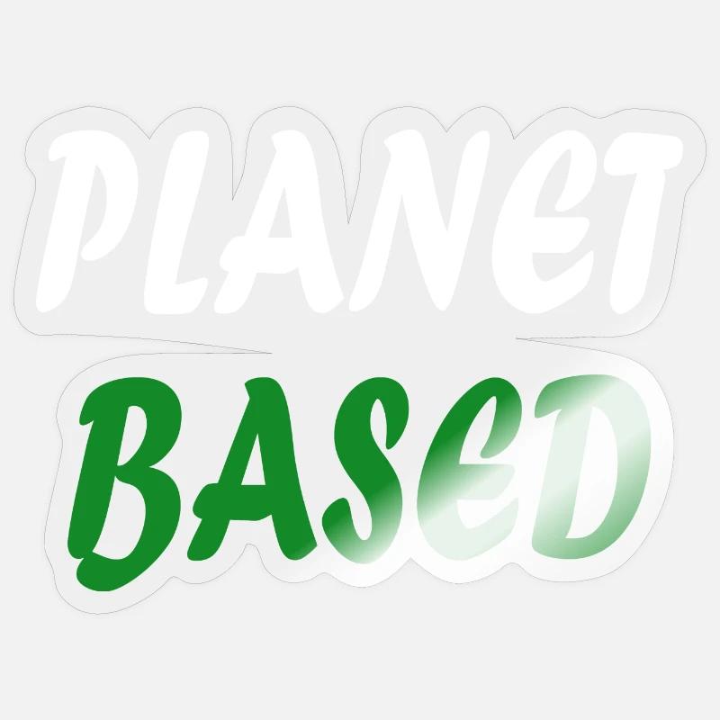 Végétalien basé sur la planète Sticker taille S (10 x 10 cm)
