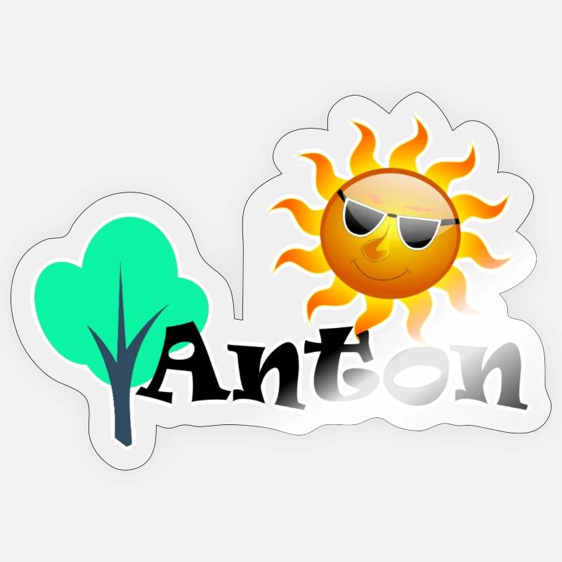 Anton - Sticker Größe S (10 x 10 cm) - Transparent glänzend