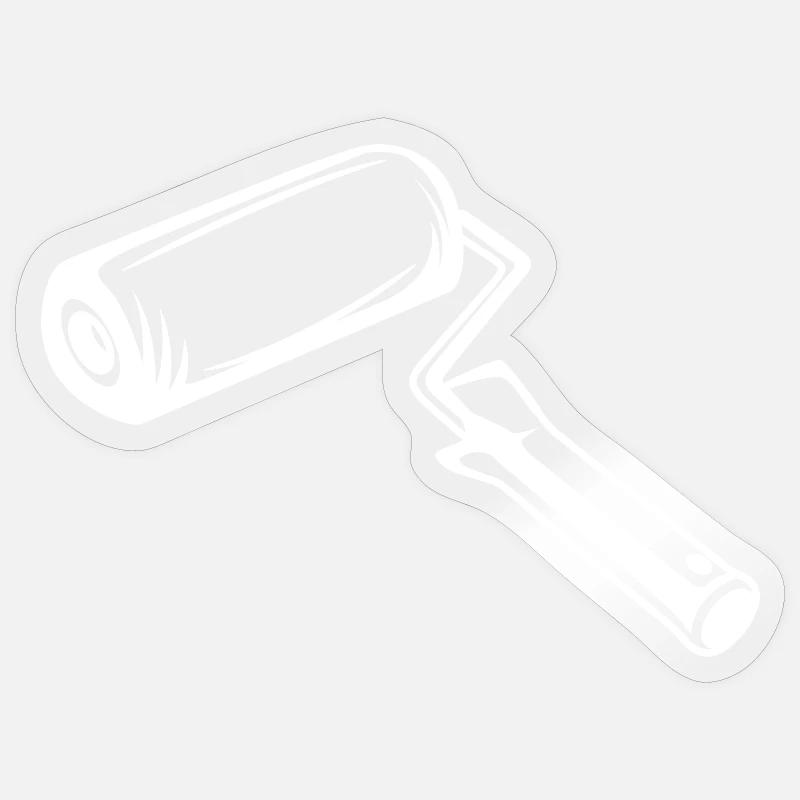 Paint Roller Drawing - Sticker size S (10 x 10 cm) - transparent glossy