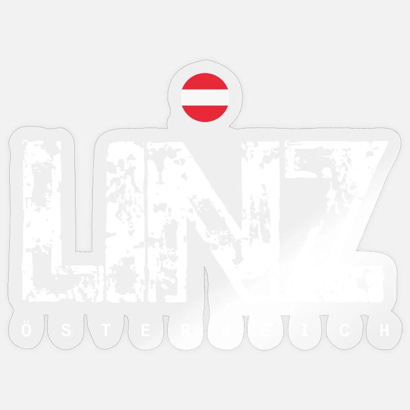 Linz Distressed City Text - Sticker Größe S (10 x 10 cm) - Transparent glänzend