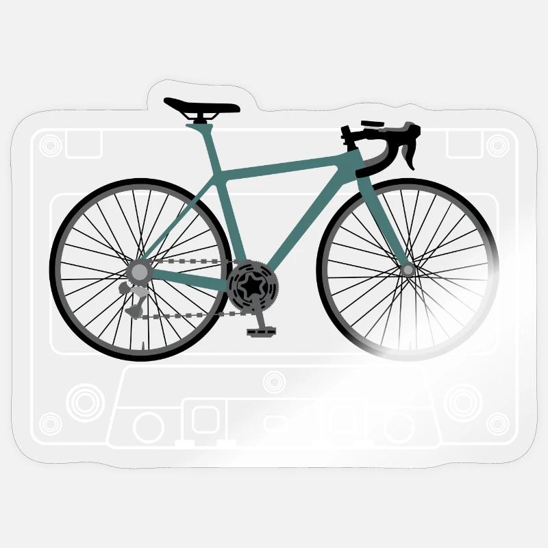 Impression de plan de vélo sarcelle Sticker taille S (10 x 10 cm)