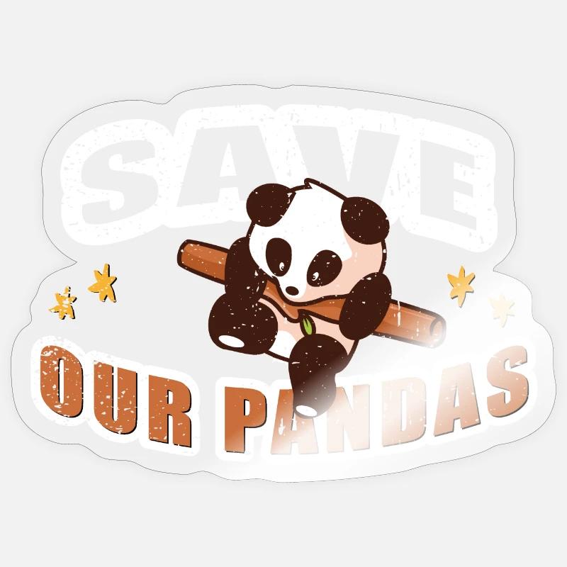 Save our Pandas - Sticker size S (10 x 10 cm) - transparent glossy