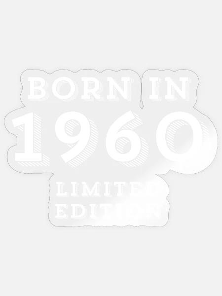 1960, Geburtsjahr, Geburtsdatum - Sticker Größe S (10 x 10 cm) - Transparent glänzend