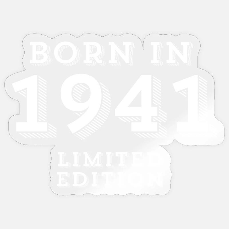 83 ans, année de naissance, date de naissance - Sticker taille S (10 x 10 cm) - brillant transparent