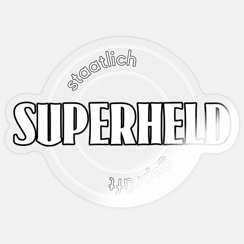 Superheld - Sticker Größe S (10 x 10 cm) - Transparent glänzend