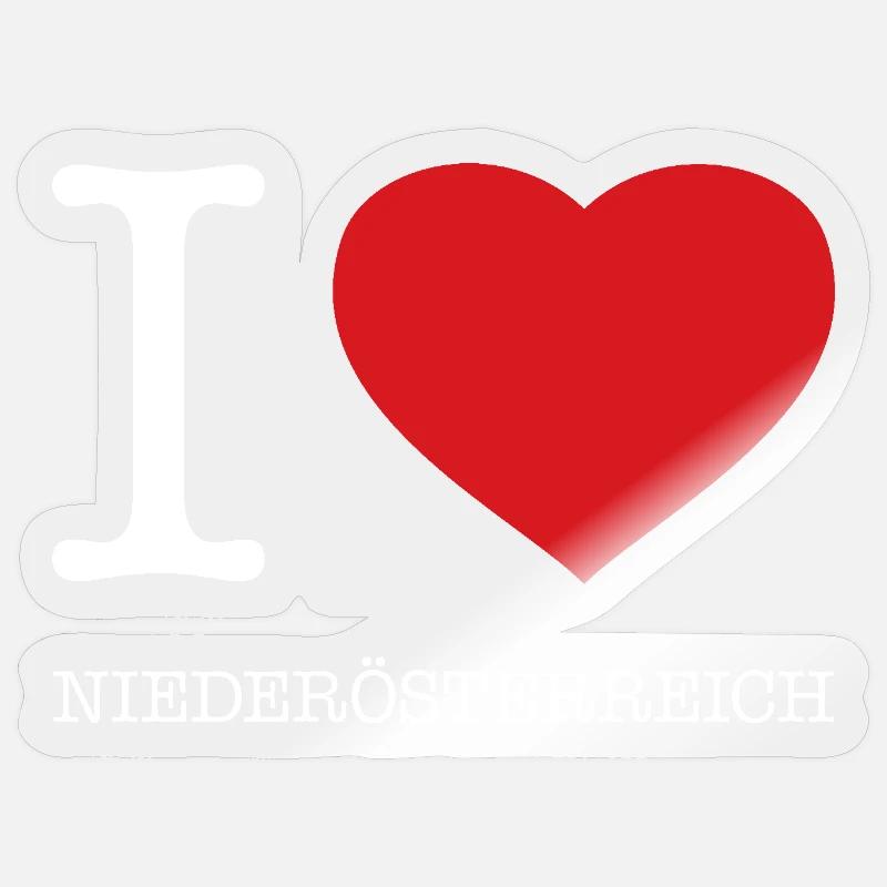 J’adore la Basse-Autriche - Sticker taille S (10 x 10 cm) - brillant transparent