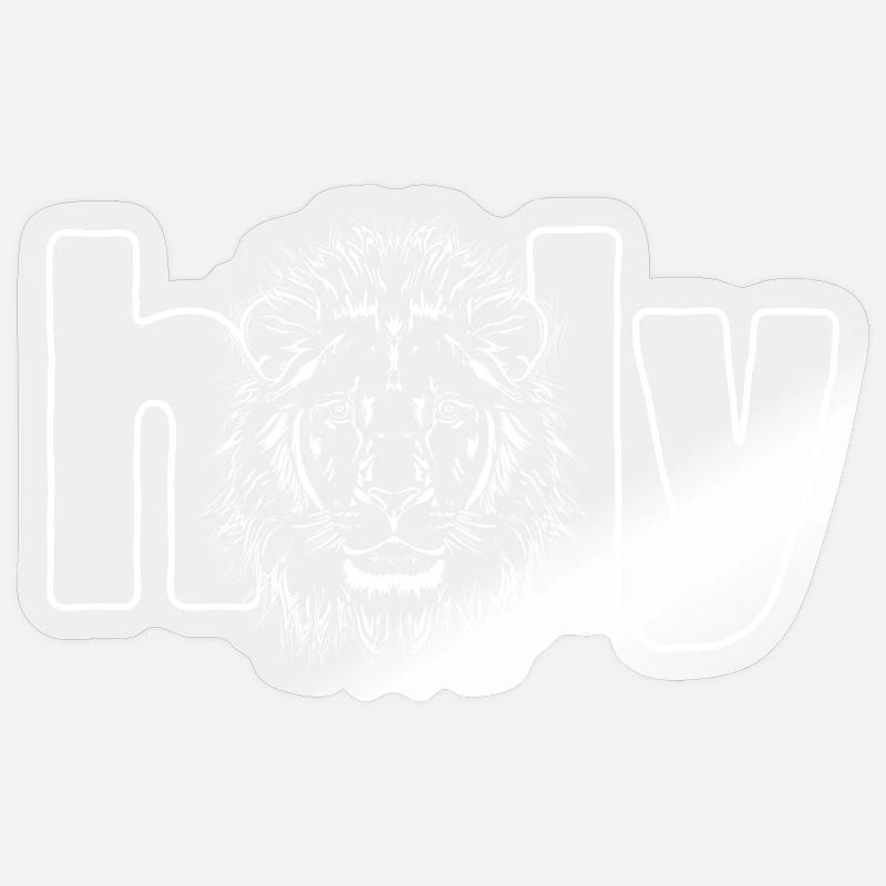 Lion « SAINT » - Sticker taille S (10 x 10 cm) - brillant transparent