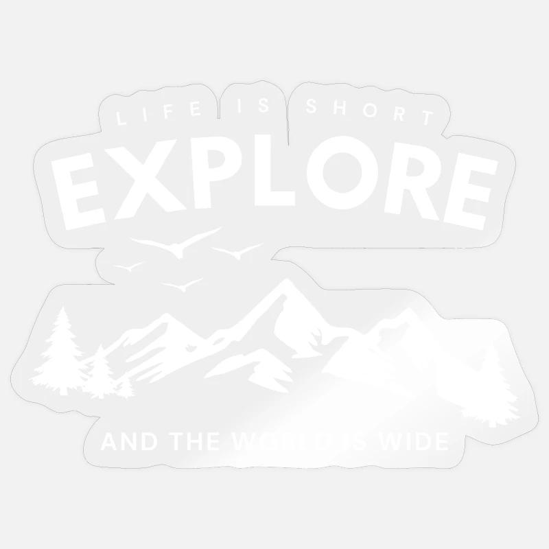 Explore Adventure Quote - Sticker size S (10 x 10 cm) - transparent glossy