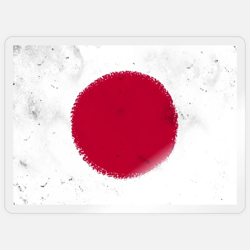 Drapeau du Japon - Sticker taille S (10 x 10 cm) - brillant transparent