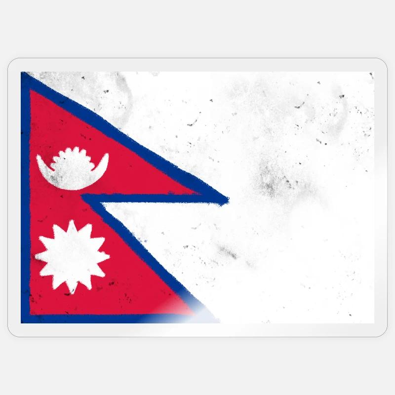 Drapeau du Népal Sticker taille S (10 x 10 cm)
