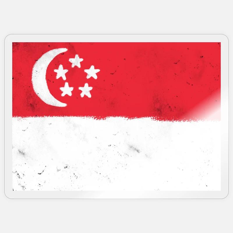 Drapeau de Singapour Sticker taille S (10 x 10 cm)