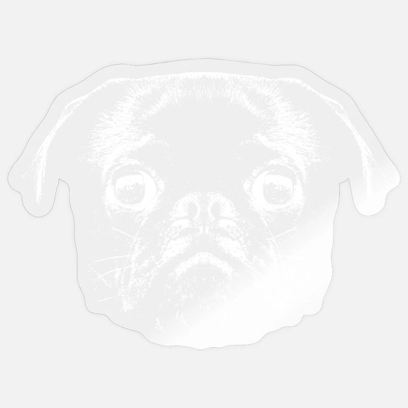 Mops / Gesicht / Kopf Sticker Größe S (10 x 10 cm)