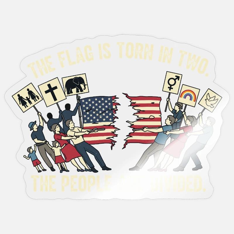 Le peuple est divisé - Sticker taille S (10 x 10 cm) - brillant transparent