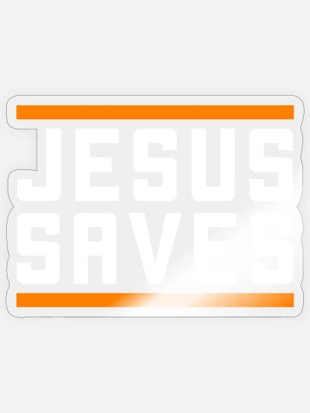 Jesus Rettet Christlich - Sticker Größe S (10 x 10 cm) - Transparent glänzend