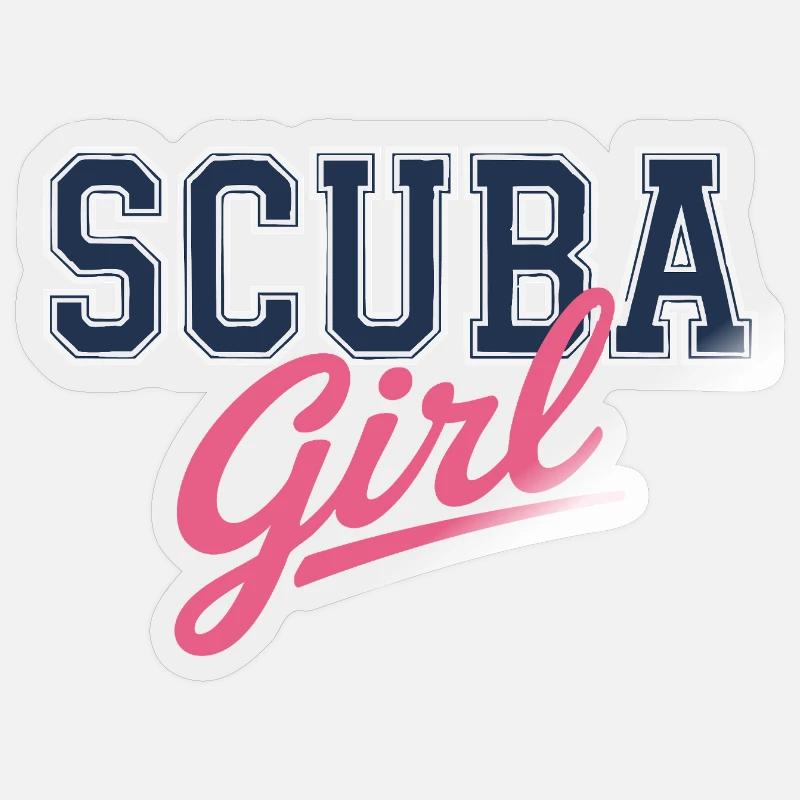 Conception de fille de plongée Sticker taille S (10 x 10 cm)