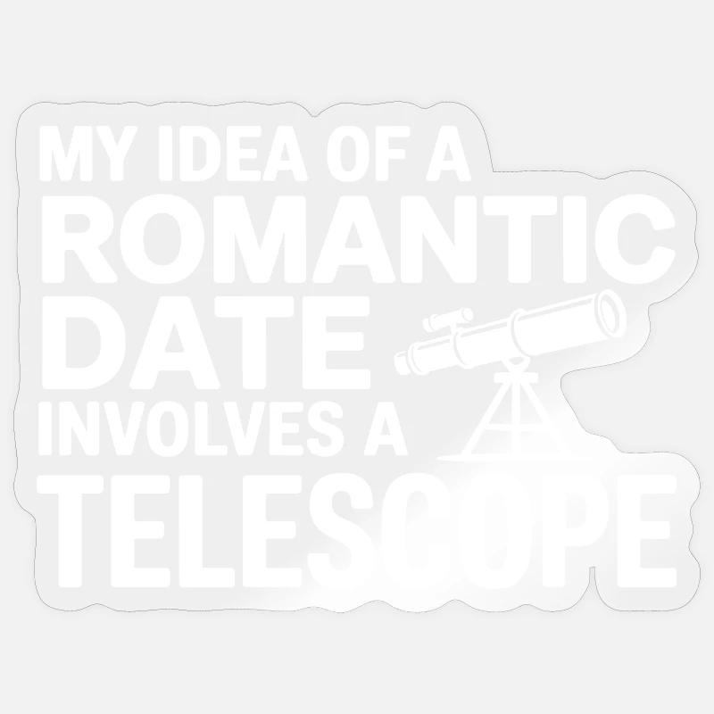 Romantic Date Telescope Journal - Sticker size S (10 x 10 cm) - transparent glossy