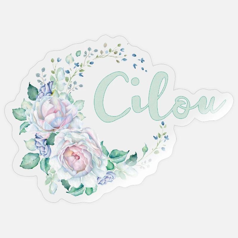 Pour Cilou - Sticker taille S (10 x 10 cm) - brillant transparent