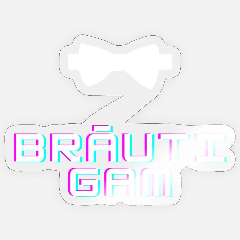 Marié - Sticker taille S (10 x 10 cm) - brillant transparent