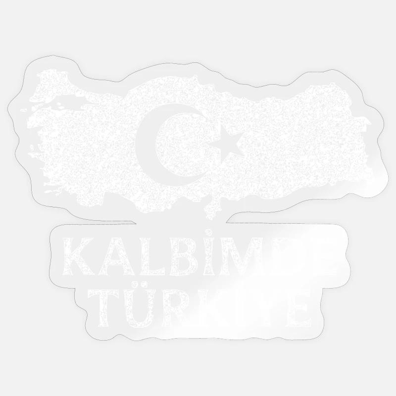 Kalbimde Drapeau de la Turquie - Sticker taille S (10 x 10 cm) - brillant transparent