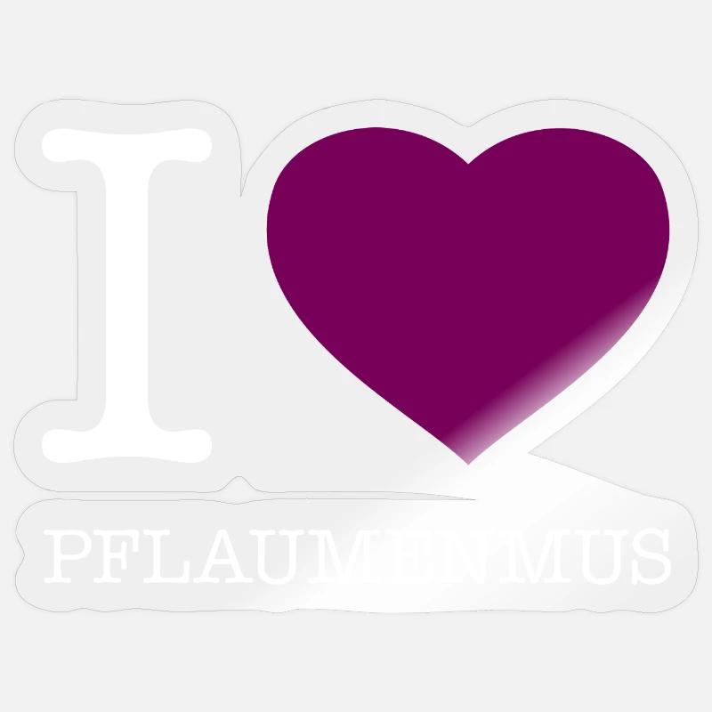 I love plum jam - Sticker size S (10 x 10 cm) - transparent glossy