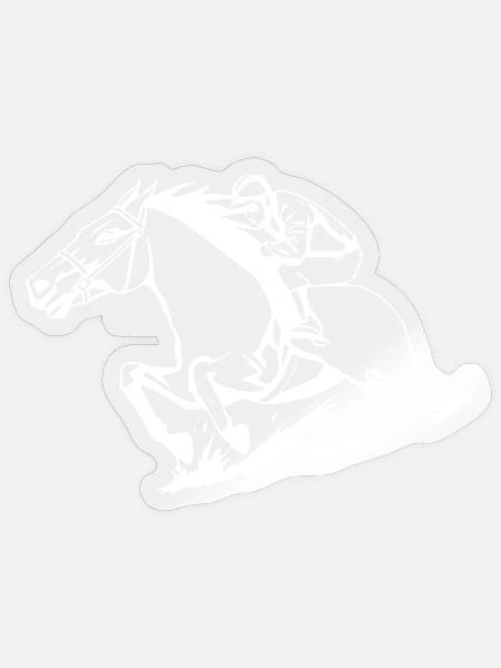 Pferde T-shirt Geschenk Reiter - Sticker Größe S (10 x 10 cm) - Transparent glänzend