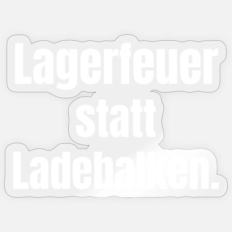 Campfire instead of loading beams - Sticker size S (10 x 10 cm) - transparent glossy