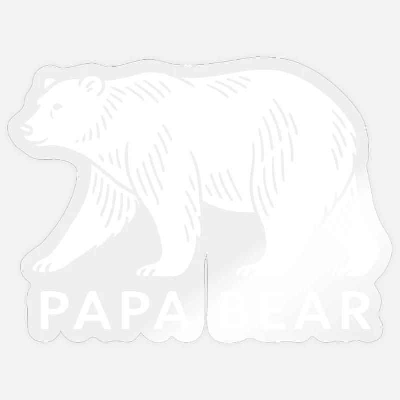 Papa Ours - Sticker taille S (10 x 10 cm) - brillant transparent